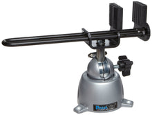 Load image into Gallery viewer, The jaws on this vise open a generous 6-Inch. Wide opening jaws open to 6-Inch (152.4mm) and close to zero | Ribbed, neoprene jaw pads are 1.875 (47.6mm) high x 1.5 (38.1mm) wide and provide a sure grip to hold and insulate PC boards and other larger objects; reverse the pads and the wide V holds delicate cylindrical objects | Base accepts all 300 series Heads and any 5/8 (15.9mm) diameter shaft | Base features 4.3125 (109.5mm) bolt circle countersunk for three 1/4 (6.3mm) flathead screws (not i
