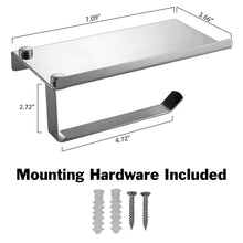 Load image into Gallery viewer, Mountable Stainless Steel Toilet Paper and Smartphone Holder - Includes Mounting Screws
