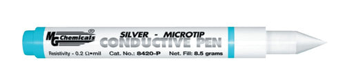 Excellent for repairing and modifying printed circuits | Quick drying, tough, durable acrylic base pigmented with high purity silver | Silver content provides superior corrosion resistance | The microtip dispensing pen is ideal for precision application | Shake vigorously to ensure Silver Flake is mixed in well before using