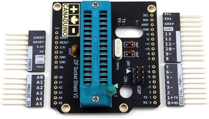 CANADUINO ZIF Socket Programming Shield V2 for Arduino