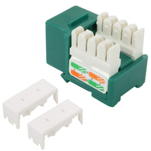 Load image into Gallery viewer, Cat6 Keystone Jack, Krone, 90 Degree by PI Manufacturing (Green)
