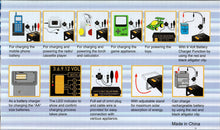 Load image into Gallery viewer, 3V, 6V, 9V, and 12V Solar Device Charger with AA and 9 Volt Battery Charger
