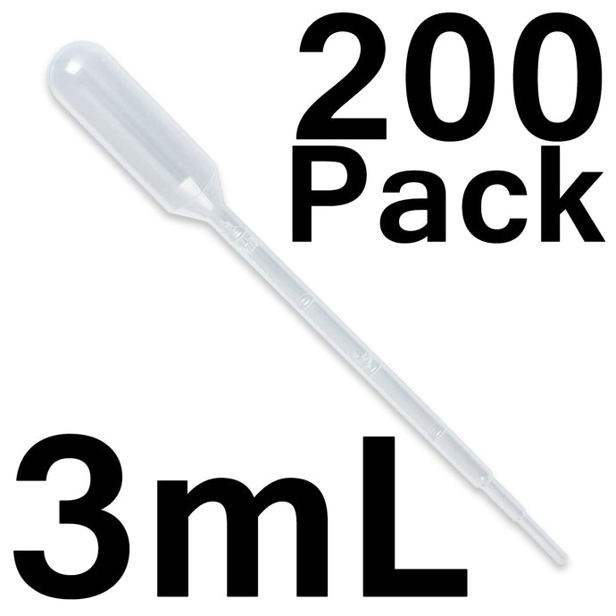 Pack of 200 | Plastic Transfer Pipettes 3ml