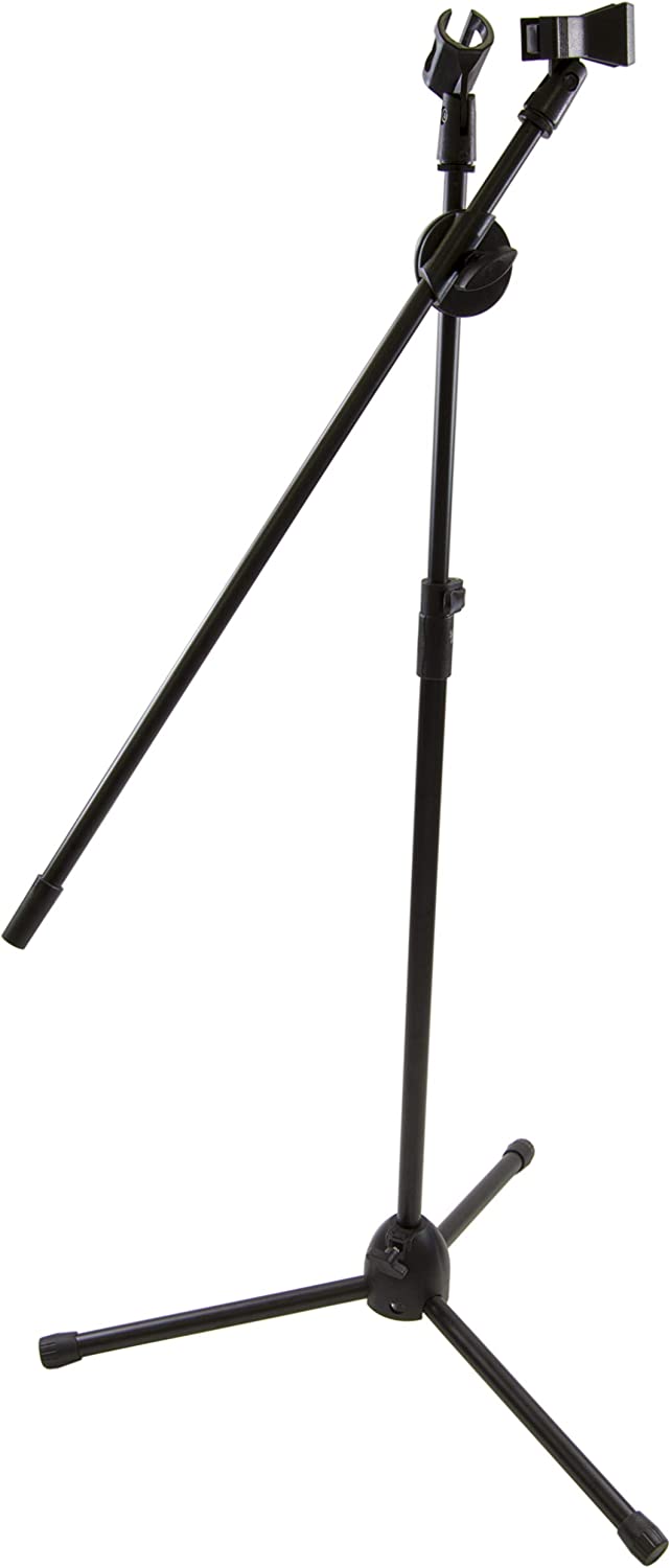 Double Microphone Stand Boom Mic Arm, Adjustable Over 7' Foot Mike Stage Tripod