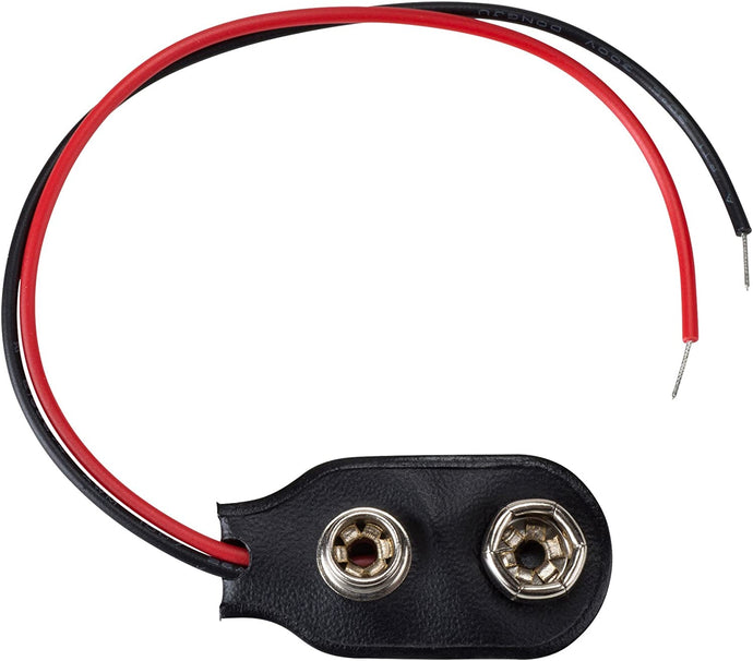 I-Type 9V Battery Snap, Red and Black Stranded Wire Leads, 9 Volt Battery Connector