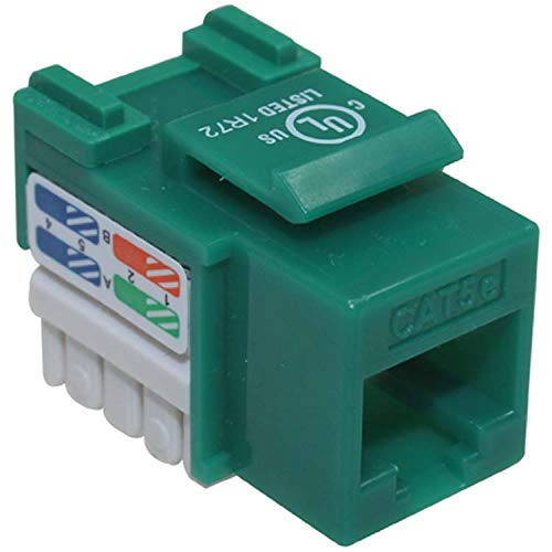 Used with patch panels, surface mount boxes, and wall plates | Color coded 110 type T568A / T568B wiring standards | Conforms to EIA/TIA Cat5e standards | UL listed | 