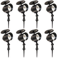 Load image into Gallery viewer, 8 Pack Solar Powered LED Spot Lights - Automatic On at Dusk and Off at Sunrise, Sturdy All-Weather Spotlights for Accent Lighting, Safety, &amp; Security
