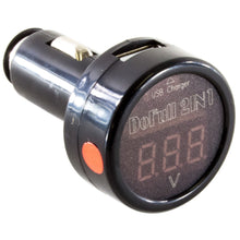 Load image into Gallery viewer, Digital LED Automobile Voltmeter with USB Port for Device Charging, Car Battery Monitor
