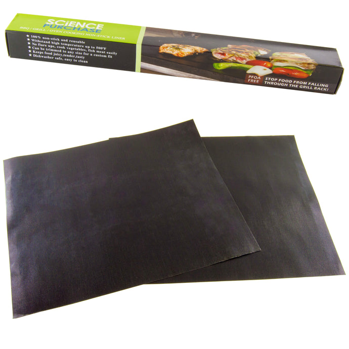 2 Pack Reusable Non-Stick Cooking Sheets for Grilling and Barbecue (13