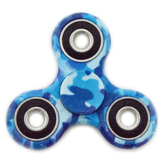 Blue Camouflauge Fidget Spinner - Tri-Spinner Sensory Toy