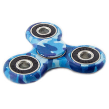 Load image into Gallery viewer, Blue Camouflauge Fidget Spinner - Tri-Spinner Sensory Toy
