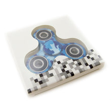 Load image into Gallery viewer, Blue Camouflauge Fidget Spinner - Tri-Spinner Sensory Toy
