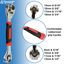 Load image into Gallery viewer, Universal Socket Wrench 48-in-1 for Standard SAE and Metric, Spline, 6 Point, 12 Point, Torx, and Square Bolts, 360 Degree Rotating Heads
