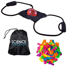 Load image into Gallery viewer, ??ALL-IN-ONE PACKAGE - Includes Long-distance Launcher, 500 Water Balloons, and Drawstring Storage Bag | ??EASY TO USE - Two participants hold the cushioned handles while the third pulls the cradled water balloon back. Steady, aim, fire! | ??FUN EVERYWHERE - Great for family events, pool parties, at the beach, and barbecues! | ??LAUNCH AWAY - In addition to the included water balloons, you can also use the launcher to fling T-shirts, dog balls, snowballs, Nerf balls, splash balls, and more | ??S
