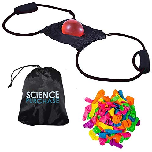 ??ALL-IN-ONE PACKAGE - Includes Long-distance Launcher, 500 Water Balloons, and Drawstring Storage Bag | ??EASY TO USE - Two participants hold the cushioned handles while the third pulls the cradled water balloon back. Steady, aim, fire! | ??FUN EVERYWHERE - Great for family events, pool parties, at the beach, and barbecues! | ??LAUNCH AWAY - In addition to the included water balloons, you can also use the launcher to fling T-shirts, dog balls, snowballs, Nerf balls, splash balls, and more | ??S