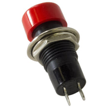 Load image into Gallery viewer, Push-On / Push-Off Switch 3A @ 125VAC, Round Red Button (18mm x 18mm x 36mm)
