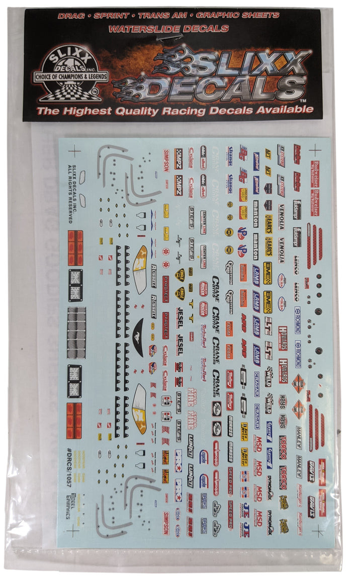 Slixx DRCS-1057 1/25th Scale Drag Racing Decal Sheet - 1990s