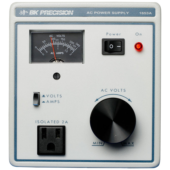 Power supply unit provides a source of AC voltage and current for powering and testing electronic devices in research, medical, laboratory, production, and educational applications | One output supplies continuously variable voltage or current | Built-in isolation transformer reduces risk of shock when working with hot-chassis equipment | Digital meter shows output voltage and current readings | Input fuse helps prevent damage to the PSU or connected equipment due to overload