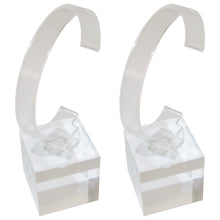 Load image into Gallery viewer, 2 Pack of Crystal Clear Watch Stands with Sturdy Acrylic Weighted Base
