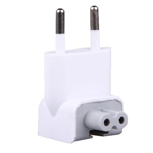 EU AC Plug for Apple iBook/MacBook Pro Power Adapter | Convert all countries?s AC plug to EU style | Input: 100-240V AC 0.15A 50/60Hz. Output: 5V DC, 2A | Easy to Use,Small and lightweight design | Two round pin. Compatible with Apple AC Adapters: A1036, M8482,661-2790, 661-2736, 661-3049, 661-3345,A1021,M8943LL/A