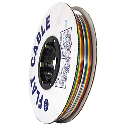 100 feet | 16 conductors | Multi-Color Rainbow Ribbon | 10 Color Repeat Sequence | 