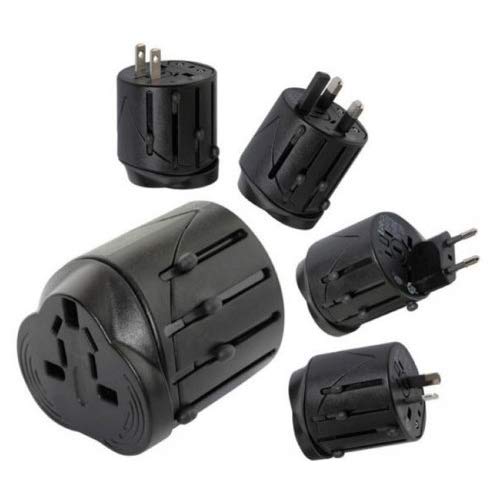 100% brand new universal power plug adapter - does not convert voltage | Elegant, safe and easy way to connect your portable appliances worldwide | Suitable for all equipment without grounding plug | 2.5A; Covers over 150 countries | 110V - max. 275W and 220V - max. 550W