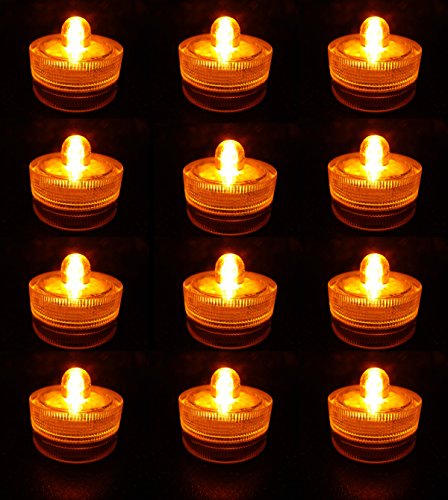 Set of 12 brand new flameless Orange flameless tea lights (Each light is 1