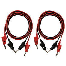 Load image into Gallery viewer, 2 Sets of Red and Black Banana to Banana Test Leads | Includes 2 Red cables and 2 Black cables | Each lead measures 36&quot; long | Wire is 18 gauge | Stackable plugs
