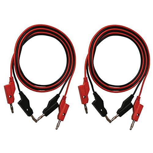 2 Sets of Red and Black Banana to Banana Test Leads | Includes 2 Red cables and 2 Black cables | Each lead measures 36