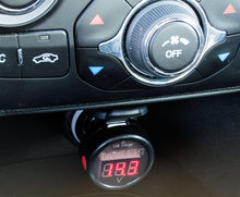 Load image into Gallery viewer, Digital LED Automobile Voltmeter with USB Port for Device Charging, Car Battery Monitor
