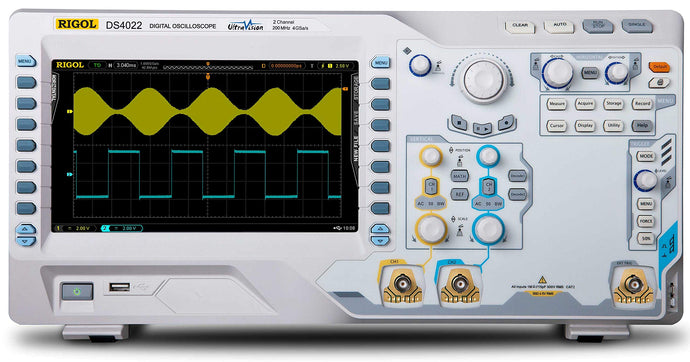 200 MHz Digital Oscilloscope with 2 channels, 4GS/s, 140Mpoint memory | 200 MHz bandwidth | 4 GSa/s sample rate | 2 Analog channels available | 140 million memory points, standard