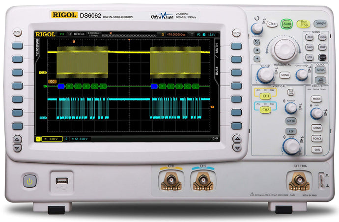 600 MHz Digital Oscilloscope with 2 channels, 5 GSa/sec sampling, up to 120,000 waveforms per second, and dynamic persistence mode | Up to 1 GHz BW with 5 GSa/s sample rate | Standard 140 Mpts deep memory | Up to 180,000 waveforms per second capture rate | Up to 200,000 frames for waveform record and replay