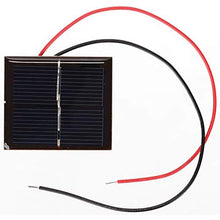 Load image into Gallery viewer, Add solar power to your projects with this small solar cell | Voltage: 1V, Current: 200 mA | Connection: leads (20cm in length) | Dimensions: 46 x 40 x 2 mm | Weight: 9 g
