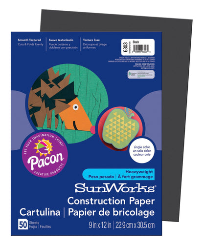 SunWorks Construction Paper by Pacon, the #1 Teacher Approved Brand! | Heavyweight groundwood construction paper | Slightly textured sheets that cuts and folds evenly without cracking | Bright and consistent colors | Excellent value for all arts and craft projects