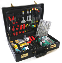 Load image into Gallery viewer, Electronics Repair Toolkit with Briefcase - Includes Digital Multimeter, Soldering Iron with Stand, Solder Reel, Desolder Pump, Wire / Cable Strippers, IC Extractor / Inserter, Screwdrivers, and More
