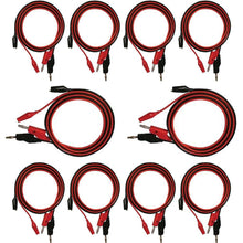 Load image into Gallery viewer, 10 Pack banana to alligator lead sets | Includes a total of 10 Red and 10 Black Banana to alligator leads | 18 Gauge | Each lead is 36&quot; in length | 
