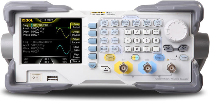SiFi (Signal Fidelity) technology: generate arb waveform point-by-point, restore signal distortionless, precisely adjustable sample rate and low jitter (200 ps). 2 channel output. 5 standard waveforms and 160 stored arbitrary waveforms:      Sine     Pulse     Square     Ramp     Noise | 200 MSa/s of sample rate, 14 bits of vertical resolution. Versatile modulation and variety of waveforms      AM     FM     PM     ASK     FSK     PSK     PWM     Sweep     Burst | Convenient arbitrary waveform e