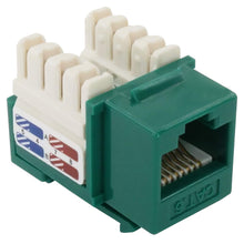 Load image into Gallery viewer, Used with patch panels, surface mount boxes, and wall plates | Krone type IDC termination with strain relief cap | Color coded T568A and T568B wiring | Conforms to EIA/TIA Cat6 standards | UL listed
