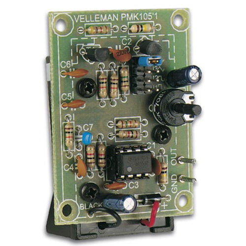 Signal frequency: 1Khz (fixed) | Output level: adjustable From0 to 100 mvrms (controlled by a potentiometer) | Power supply: 9V battery (not included) | Dimensions: 56 x 40mm / 2.2 x 1.6