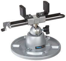 Load image into Gallery viewer, Self-centering, extra-wide opening jaws open a full 9-Inch (228.6mm) and hold heavier objects by centering weight over base | Parts Tray Base Mount adds stability [8.5 (215.9mm) diameter] and has six individual trays to neatly hold small parts and tools | Ribbed, neoprene jaw pads are 1.875 (47.6mm) high x 1.5 (38.1mm) wide and provide a sure grip | Height: 7.875 (200mm), Weight: 5.0 lbs. (2.3kg) | Limited Lifetime Warranty!
