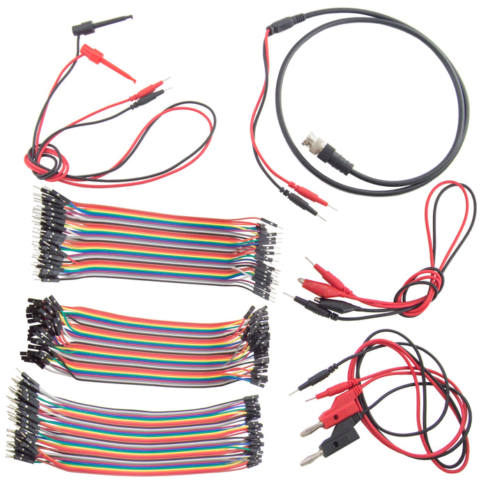 Test Leads with Pins for Solderless Breadboarding and Prototyping - Includes Test Pin to Banana, Alligator, MiniGrabber, BNC, and Dupont Jumper Cables